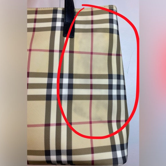 BURBERRY Nova Check Tote Bag PVC Leather 11”X12” Approx. - Picture 9 of 9